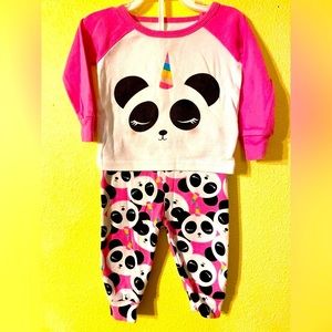 The Children’s Place 0-3M Infants long sleeve shirt & pants set Unicorn Panda